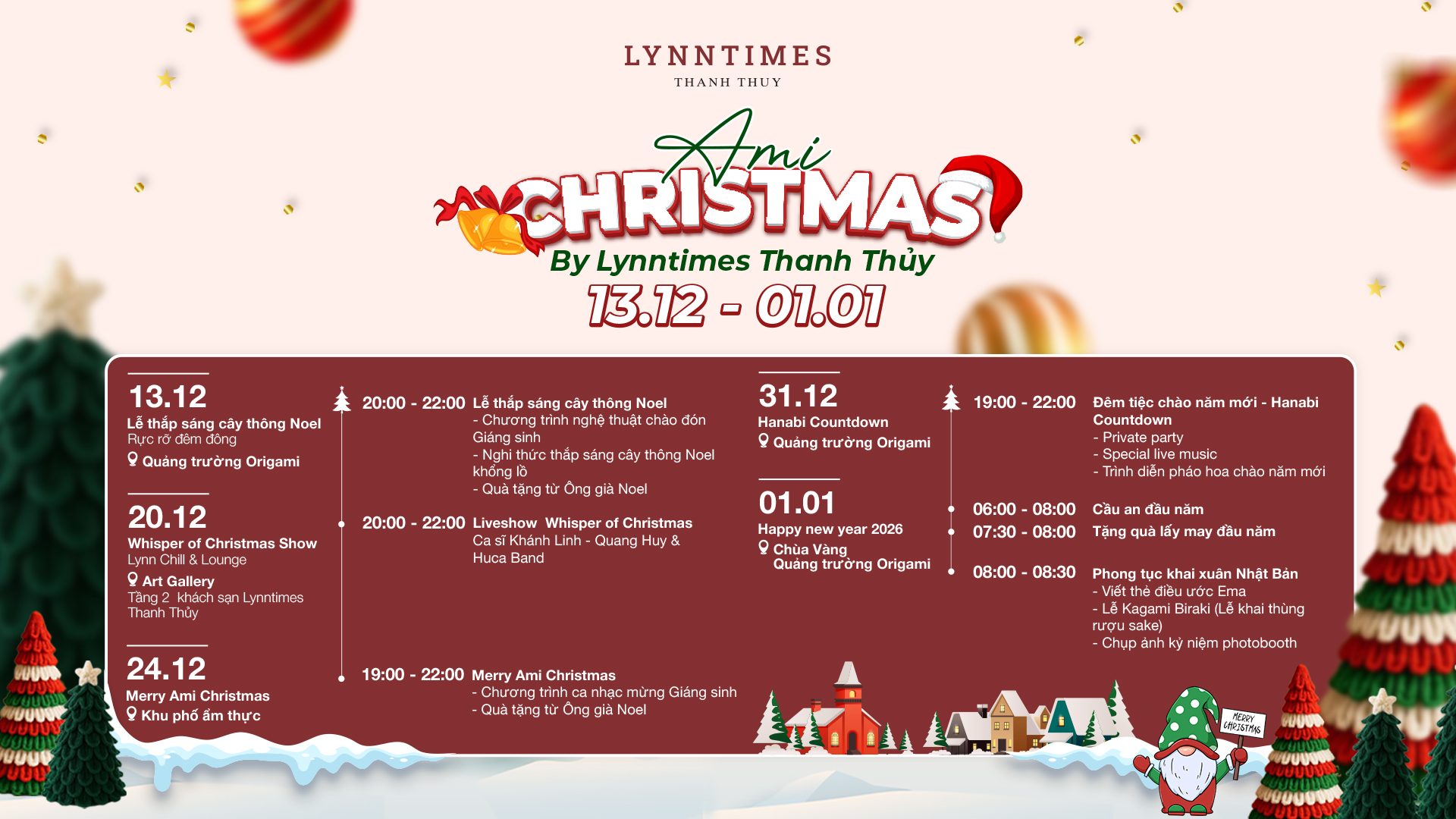 Ami Christmas – Đón Mùa Lễ Hội Rực Rỡ Tại Lynntimes Thanh Thủy
